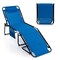 Costway Folding Lounge Chaise 16'' High Recline Chair W/Adjustable Backrest and Footrest
